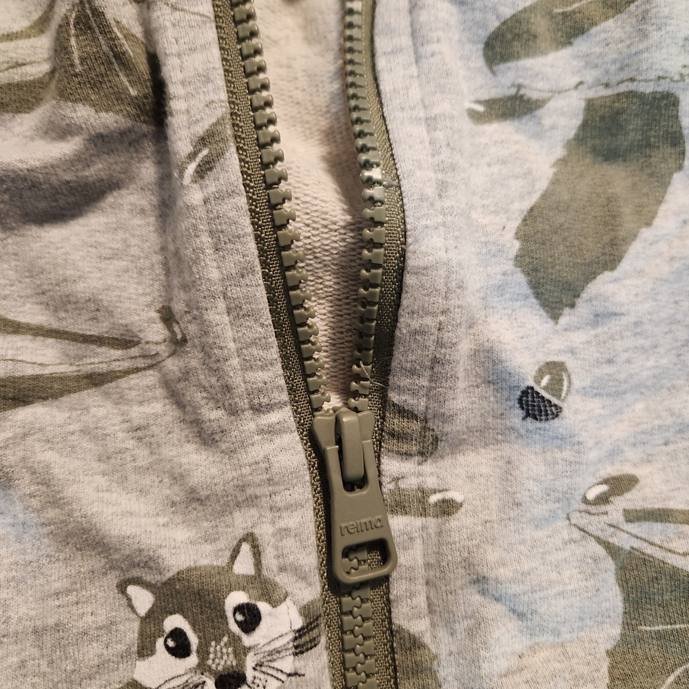 Cozy Gray Hooded Kids Footie with Animal Design - Picture 3 of 6